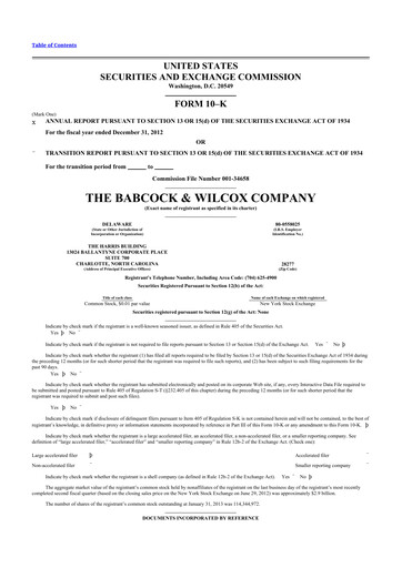 Thumbnail BWX Technologies
 10-K Annual Report 2012