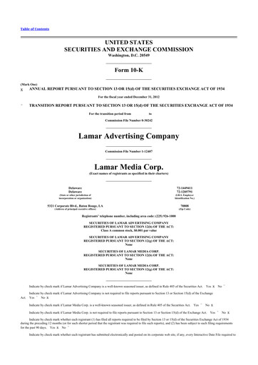 Thumbnail Lamar Advertising 10-K Annual Report 