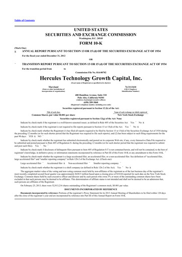 Thumbnail Hercules Capital
 10-K Annual Report 
