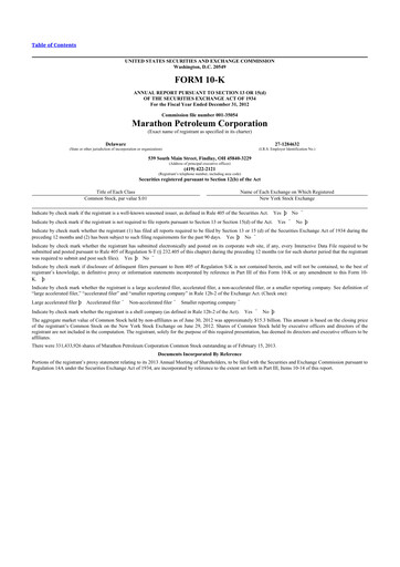 Thumbnail Marathon Petroleum 10-K Annual Report 2012