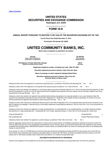 Vorschaubild United Community Bank 10-K Jahresbericht 