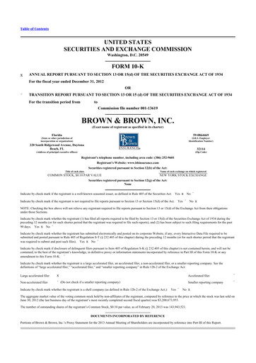 Thumbnail Brown & Brown
 10-K Annual Report 2012