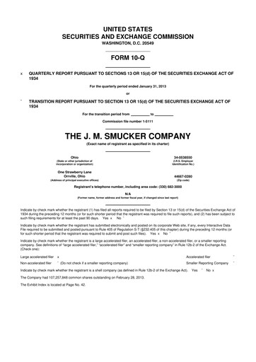Thumbnail J.M. Smucker Company 10-Q Quarterly Report FY2013 