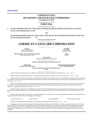 Thumbnail American Vanguard 10-K Annual Report 2012