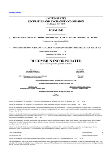 Thumbnail Ducommun 10-K Annual Report 2012