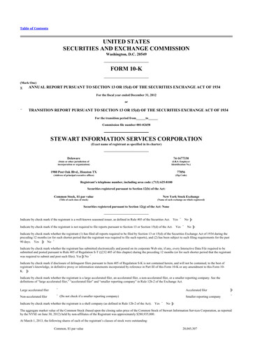 Thumbnail Stewart Information Services 10-K Annual Report 2012