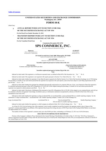 Thumbnail SPS Commerce
 10-K Annual Report 2012