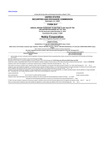 Miniature Nokia 20-F Rapport annuel 