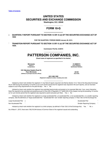 Thumbnail Patterson Companies
 10-Q Quarterly Report FY2013 