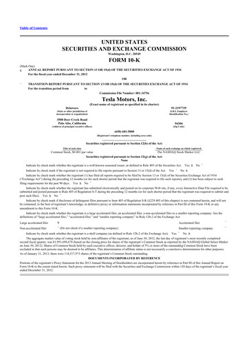 Thumbnail Tesla 10-K Annual Report 2012