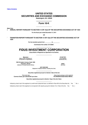Thumbnail Fidus Investment Corporation 10-K Annual Report 