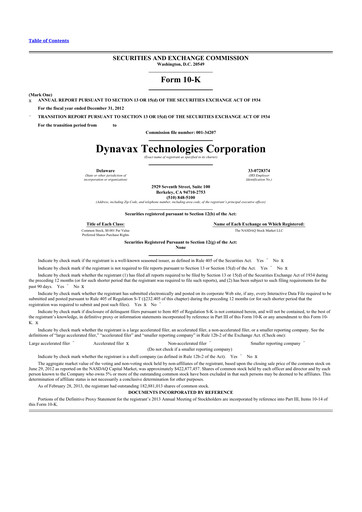 Thumbnail Dynavax Technologies
 10-K Annual Report 2012