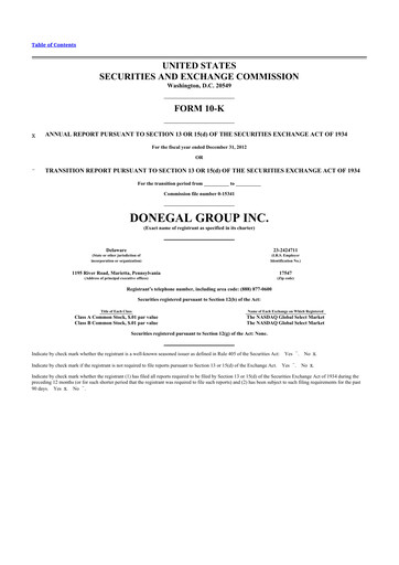 Thumbnail Donegal Group 10-K Annual Report 2012