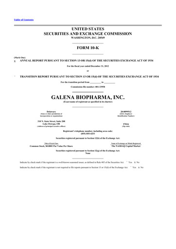 Thumbnail SELLAS Life Sciences 10-K Annual Report 2012