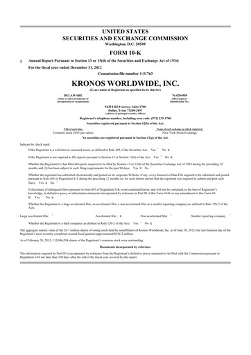 Thumbnail Kronos Worldwide 10-K Annual Report 2012