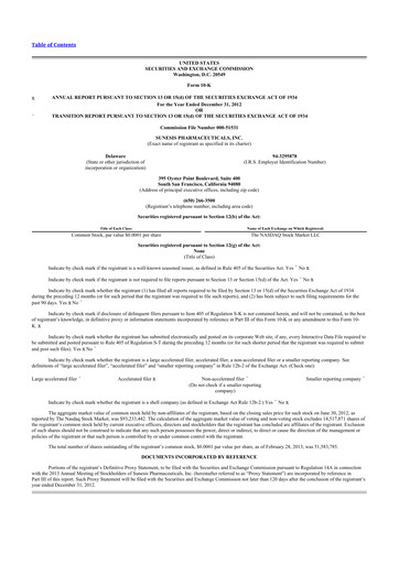 Miniature Viracta Therapeutics 10-K Rapport annuel 2012