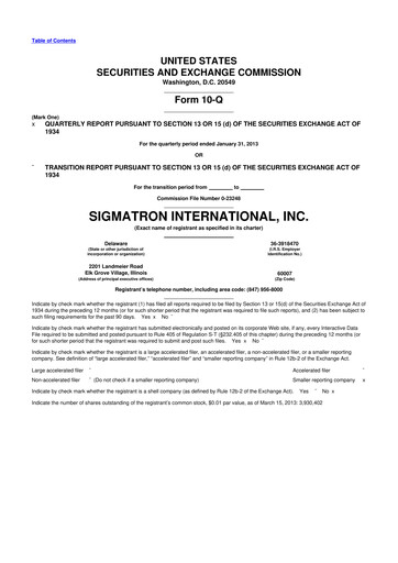Thumbnail SigmaTron International 10-Q Quarterly Report FY2013 