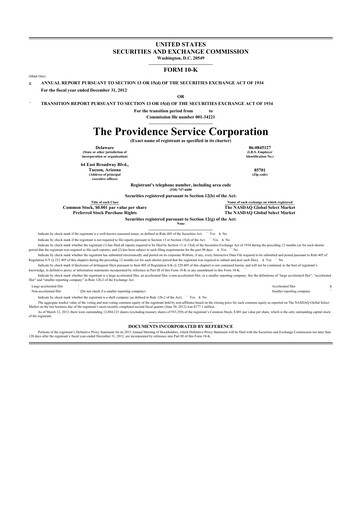 Thumbnail ModivCare 10-K Annual Report 2012