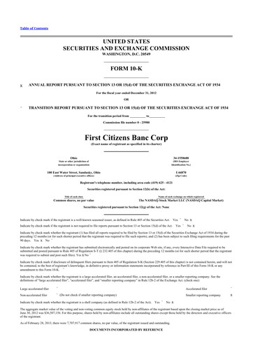 Thumbnail Civista Bancshares
 10-K Annual Report 2012