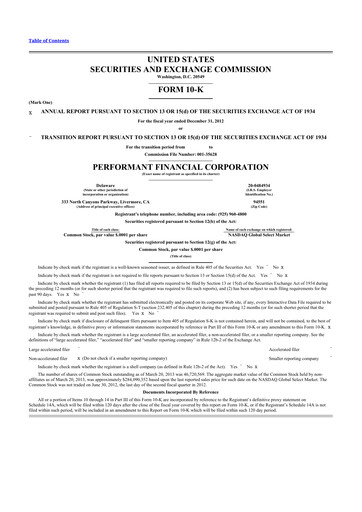 Thumbnail Performant Healthcare 10-K Annual Report 2012