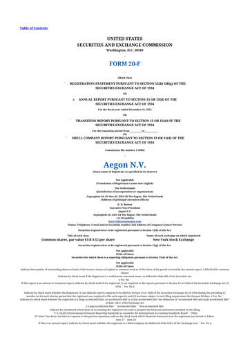 Thumbnail AEGON
 20-F Annual Report 