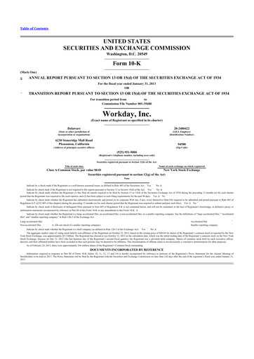 Thumbnail Workday 10-K Annual Report 2013