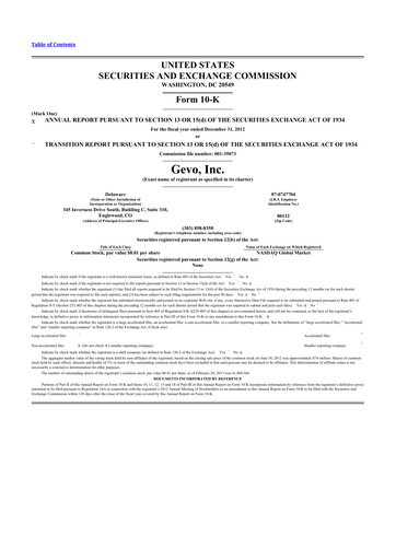 Thumbnail Gevo 10-K Annual Report 2012