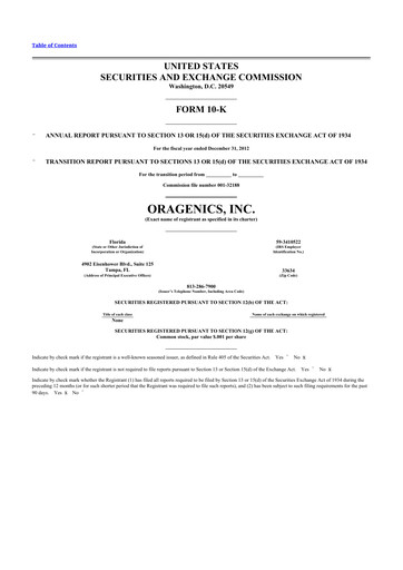 Thumbnail Oragenics 10-K Annual Report 2012