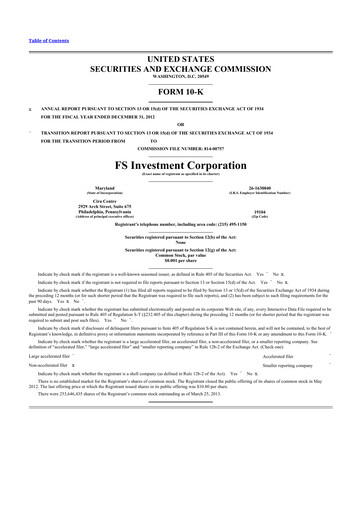 Thumbnail FS KKR Capital
 10-K Annual Report 