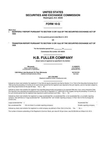 Thumbnail H.B. Fuller
 10-Q Quarterly Report FY2013 