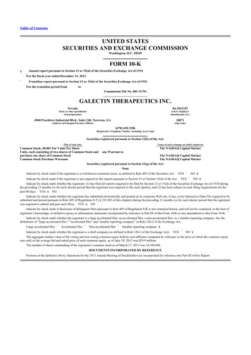 Thumbnail Galectin Therapeutics 10-K Annual Report 2012