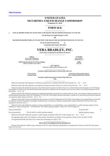 Thumbnail Vera Bradley
 10-K Annual Report 2013