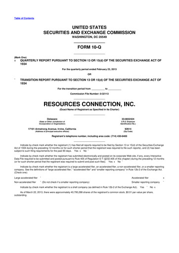 Thumbnail RGP (Resources Connection) 10-Q Quarterly Report FY2013 