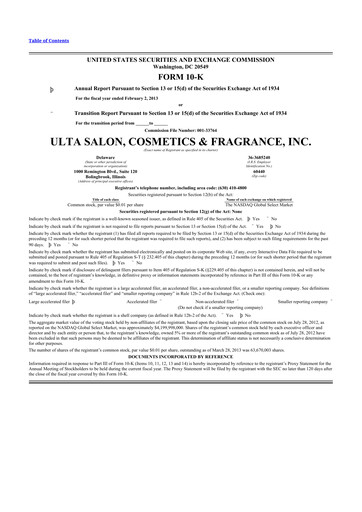 Thumbnail ULTA Beauty
 10-K Annual Report 2013