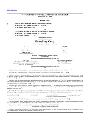 Thumbnail GameStop
 10-K Annual Report 2012