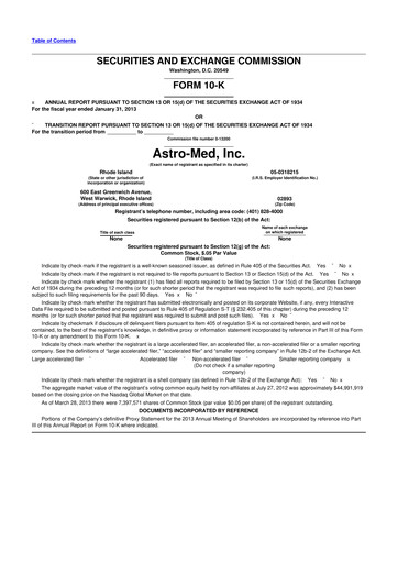 Miniature AstroNova, Inc. 10-K Rapport annuel 2013