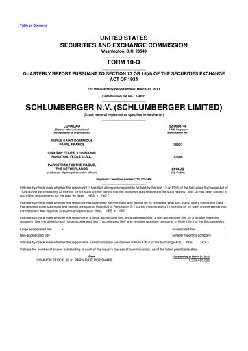 Vorschaubild SLB (Schlumberger) 10-Q Quartalsbericht 2013 