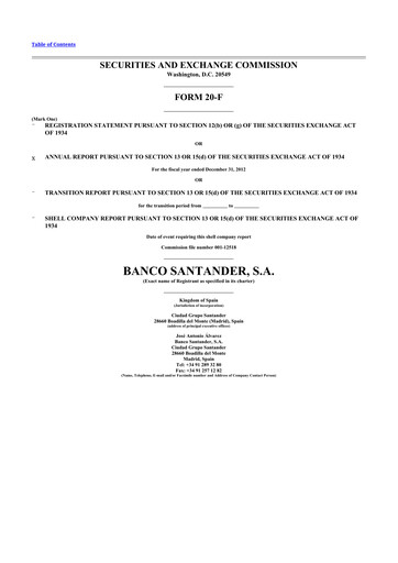Vorschaubild Santander 20-F Jahresbericht 