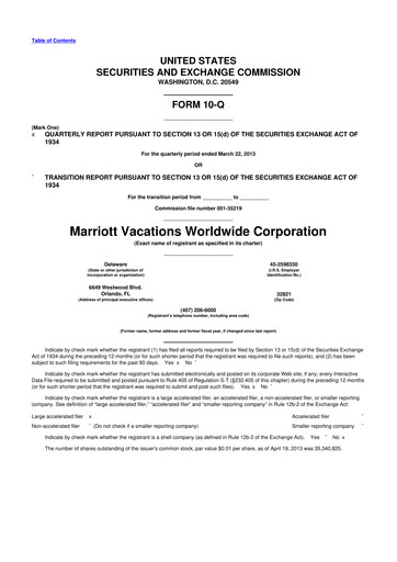 Thumbnail Marriott Vacations Worldwide 10-Q Quarterly Report FY2013 