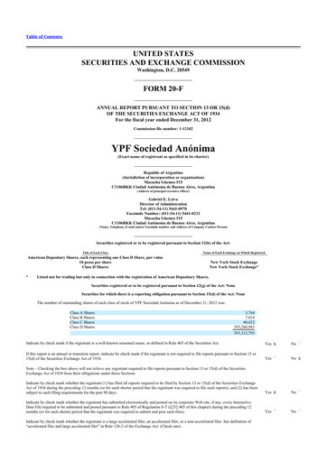 Thumbnail YPF S.A. 20-F Annual Report 