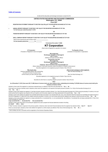 Thumbnail KT Corporation 20-F Annual Report 