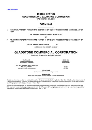 Thumbnail Gladstone Commercial 10-Q Quarterly Report FY2013 