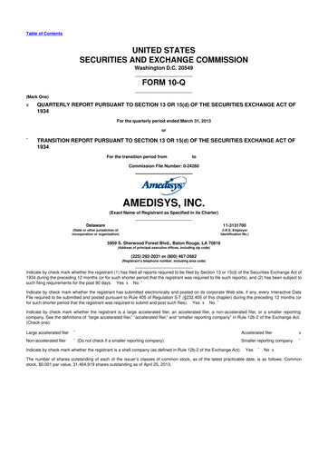 Thumbnail Amedisys 10-Q Quarterly Report FY2013 