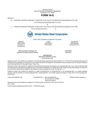 Vorschaubild U.S. Steel
 10-Q Quartalsbericht 2013 