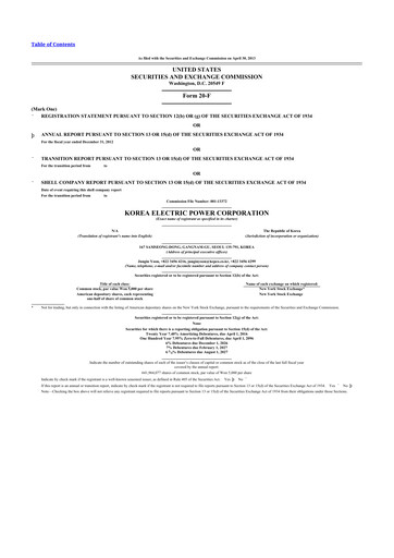 Thumbnail Korea Electric Power 20-F Annual Report 