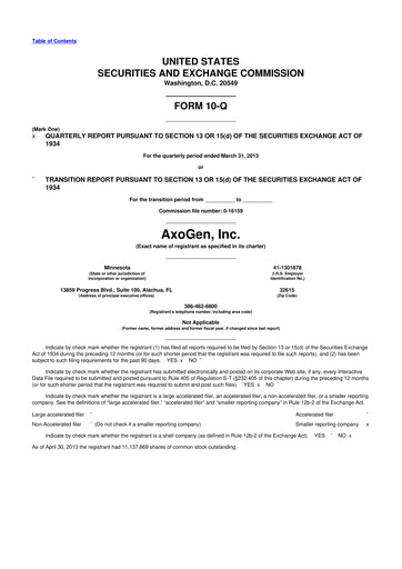 Thumbnail Axogen 10-Q Quarterly Report FY2013 