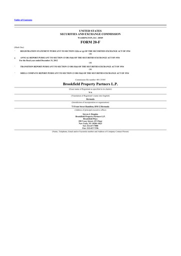 Miniature Brookfield Property Partners
 20-F Rapport annuel 