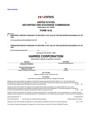 Thumbnail L3Harris Technologies 10-Q Quarterly Report FY2013 