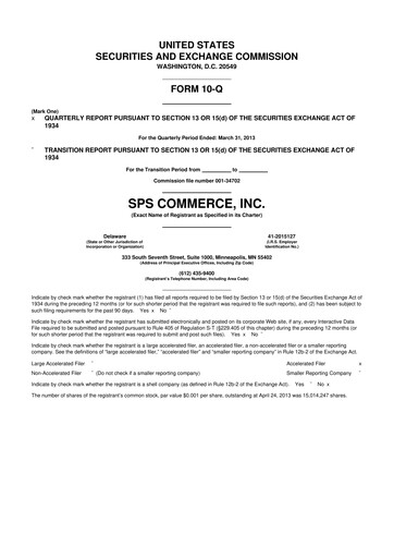 Thumbnail SPS Commerce
 10-Q Quarterly Report FY2013 