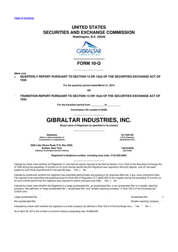 Thumbnail Gibraltar Industries
 10-Q Quarterly Report FY2013 